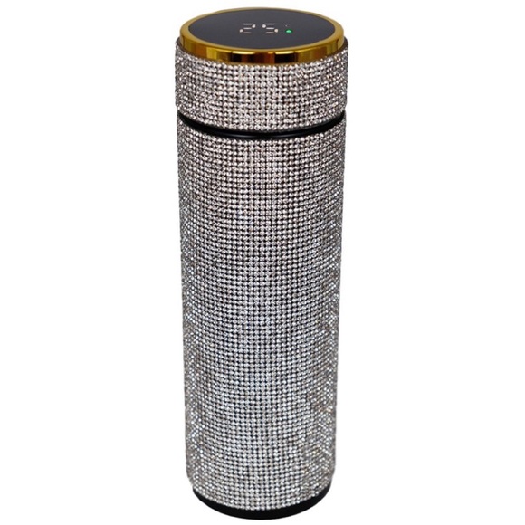 Rhinestone Embellished Insulated Stainless Steel Tumbler Thermal Coffee Tumbler - Picture 8 of 11